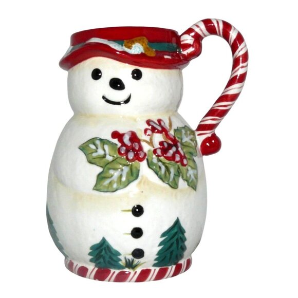 Jolly Ol' Snowy 3 Figural Snowmen Mugs 24 Oz Ceramic by Tracy Holiday Winter - Picture 2 of 8